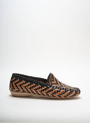 Mocassins tissage satiné talon plat jusqu'à 3cm noir YVES DESFARGE femme