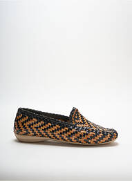 Mocassins tissage satiné talon plat jusqu'à 3cm noir YVES DESFARGE femme