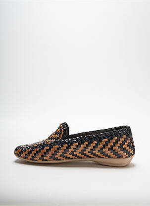 Mocassins tissage satiné talon plat jusqu'à 3cm noir YVES DESFARGE femme