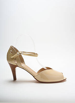 Sandales/nu pieds matière lisse talon de 7 à 9cm beige GADEA femme