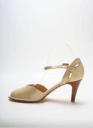 Sandales/nu pieds matière lisse talon de 7 à 9cm beige GADEA femme