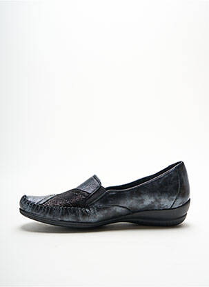 Mocassins bout rond talon plat jusqu'à 3cm bleu ARTIKA SOFT femme