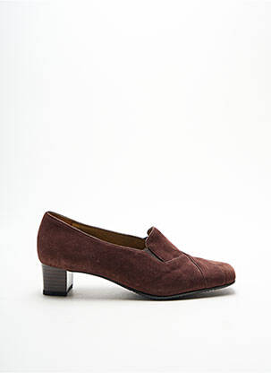 Mocassins nubuck talon plat jusqu'à 3cm marron ALEXANDRIA femme