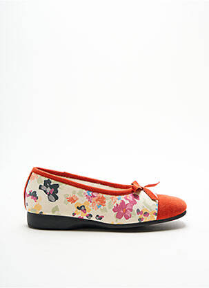 Chaussons/pantoufles bout rond talon plat jusqu'à 3cm rouge EXQUISE femme