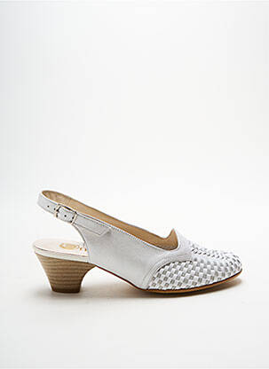 Sandales/nu pieds tissage satiné talon de 4 à 6cm gris OMBELLE femme