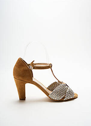 Sandales/nu pieds fermeture boucle(s) talon de 7 à 9cm marron REQINS femme