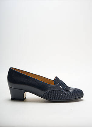Mocassins carré talon de 4 à 6cm bleu SARABELLE femme