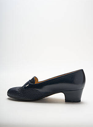 Mocassins carré talon de 4 à 6cm bleu SARABELLE femme