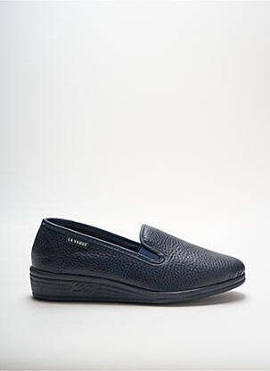 Chaussons/pantoufles tissage satiné talon plat jusqu'à 3cm bleu LA VAGUE femme