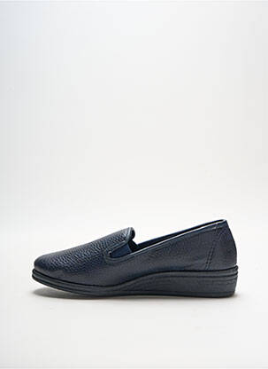 Chaussons/pantoufles tissage satiné talon plat jusqu'à 3cm bleu LA VAGUE femme