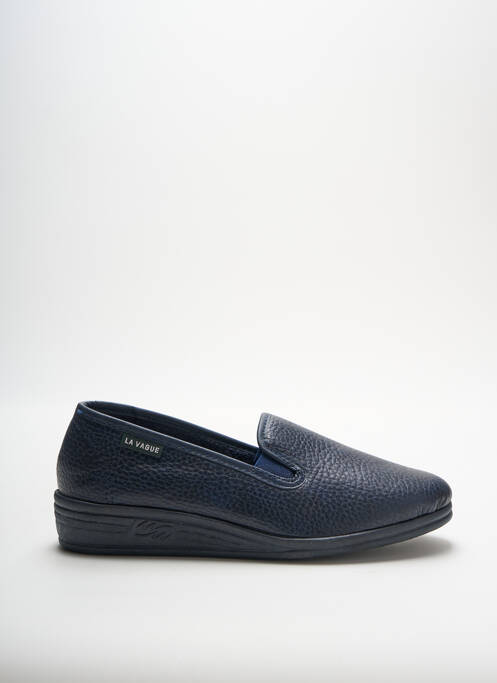 Chaussons/pantoufles tissage satiné talon plat jusqu'à 3cm bleu LA VAGUE femme