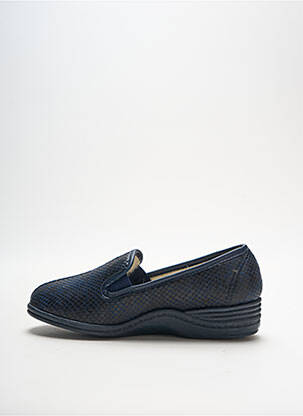Chaussons/pantoufles tissage satiné talon plat jusqu'à 3cm bleu LA VAGUE femme