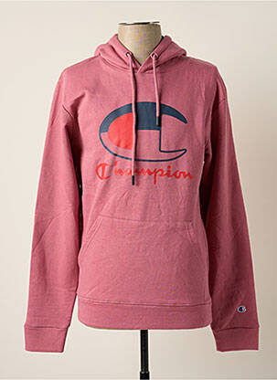 Sweat-shirt à capuche finition bords-côtes manches longues rose CHAMPION homme