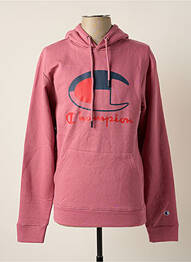Sweat-shirt à capuche finition bords-côtes manches longues rose CHAMPION homme