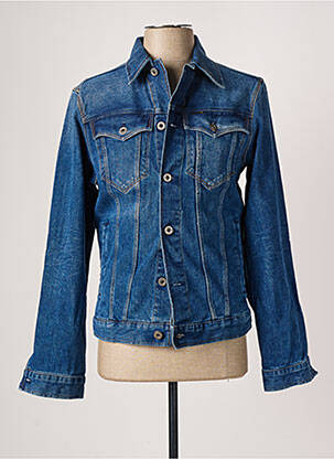 Veste en jean empiècements bleu RAW-7 homme