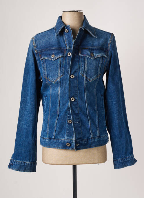 Veste en jean empiècements bleu RAW-7 homme