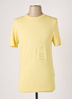 Pull stretch manches courtes jaune CELIO homme