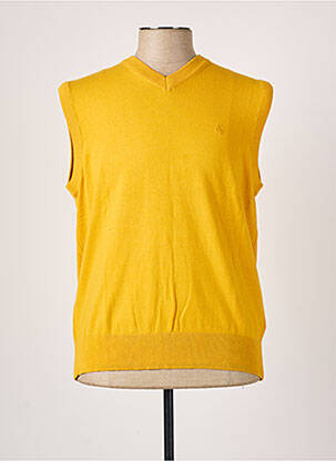 Pull col v sans manche jaune VERTIGO homme