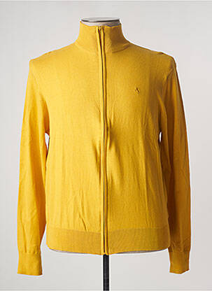 Gilet manches longues finition bords-côtes jaune VERTIGO homme