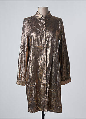 Robe mi-longue manches longues manches longues jaune EMMA ELLA femme