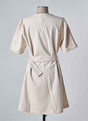 Robe courte coupe évasée manches courtes beige MOLLY BRACKEN femme