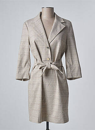 Robe courte manches 3/4 manches 3/4 beige MORGAN femme