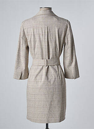 Robe courte manches 3/4 manches 3/4 beige MORGAN femme