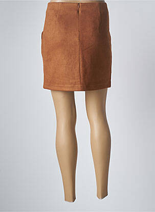 Jupe courte coupe droite marron MAJOLICA femme