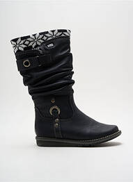 Bottes tissage satiné talon plat jusqu'à 3cm noir RIEKER femme