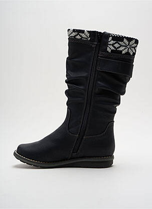 Bottes tissage satiné talon plat jusqu'à 3cm noir RIEKER femme