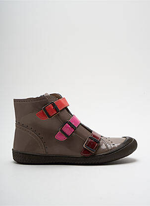 Bottines/boots matière lisse bout rond marron MOD8 fille