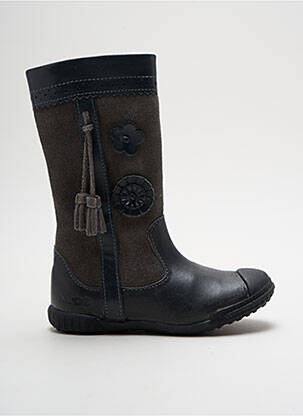 Bottes tissage satiné bout rond gris MOD8 fille
