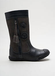 Bottes tissage satiné bout rond gris MOD8 fille
