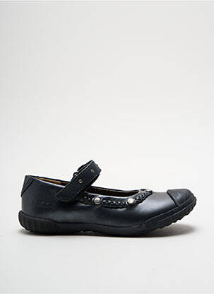 Ballerines tissage satiné bout rond noir MOD8 fille