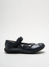 Ballerines tissage satiné bout rond noir MOD8 fille