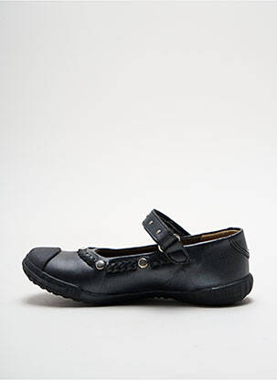 Ballerines tissage satiné bout rond noir MOD8 fille