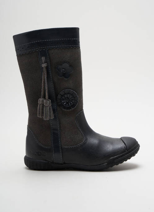 Bottes tissage satiné bout rond gris MOD8 fille