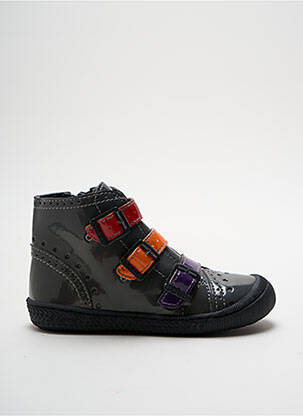 Bottines/boots matière lisse bout rond gris MOD8 fille