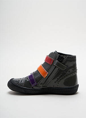 Bottines/boots matière lisse bout rond gris MOD8 fille