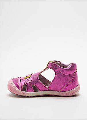 Sandales/nu pieds tissage métallisé bout rond rose MOD8 fille