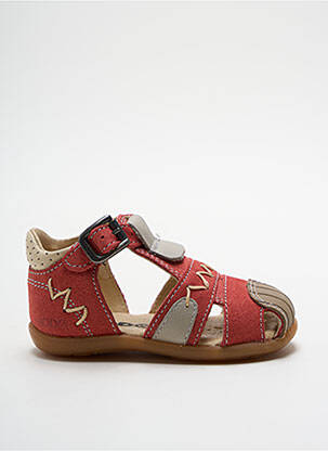 Sandales/nu pieds empiècements bout rond rouge MOD8 garcon