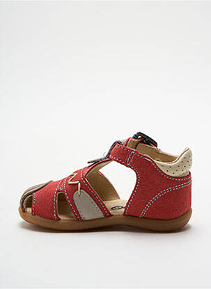 Sandales/nu pieds empiècements bout rond rouge MOD8 garcon