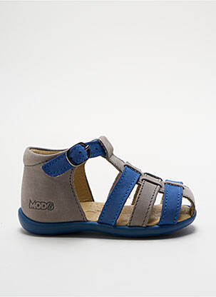 Sandales/nu pieds empiècements bout rond bleu MOD8 garçon