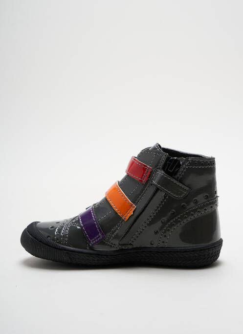 Bottines/boots matière lisse bout rond gris MOD8 fille