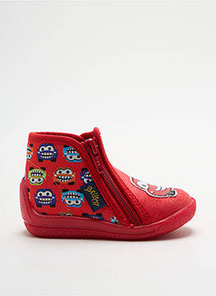 Chaussons/pantoufles fermeture zippée bout rond rouge BELLAMY garçon