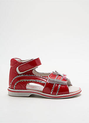 Sandales/nu pieds tissage vernis rouge BELLAMY fille
