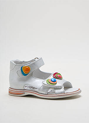 Sandales/nu pieds tissage métallisé bout ouvert gris BELLAMY fille