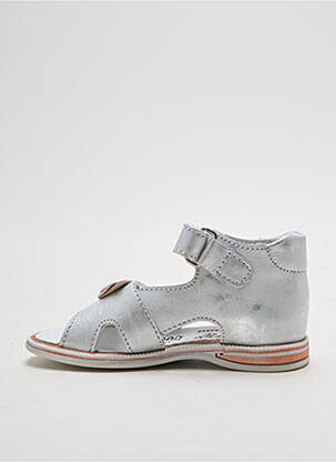 Sandales/nu pieds tissage métallisé bout ouvert gris BELLAMY fille