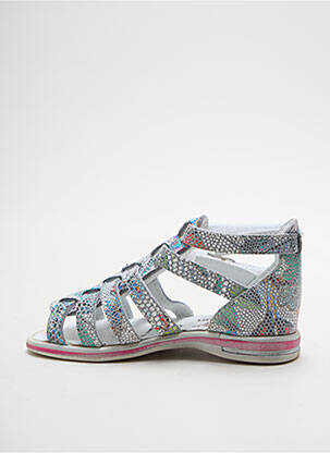Spartiates tissage satiné bout ouvert gris BELLAMY fille