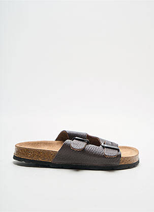 Mules/sabots tissage satiné bout ouvert marron DKR garcon